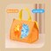 Inder Insulated Lunch Bag Oxford Thermal Cloth Bento Tote Bag Waterproof Large Capacity Portable Handbag For Kid and Adult (Orange)