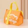 Inder Insulated Lunch Bag Oxford Thermal Cloth Bento Tote Bag Waterproof Large Capacity Portable Handbag For Kid and Adult (Orange)