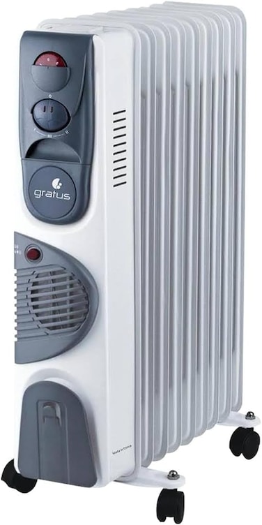 GRATUS 13 FINS OIL HEATER 2900W - With 3 Settings, Turbo Fan, Thermostat control, Tip-Over protection, Pressure tested, 1-year warranty, GHT1329ATB