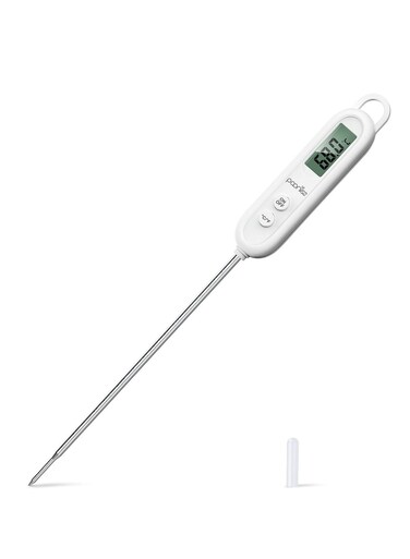 Food Thermometer with Long Probe, LCD Display, Auto Shutdown - Ideal for Cooking, Baking, Grilling, BBQ