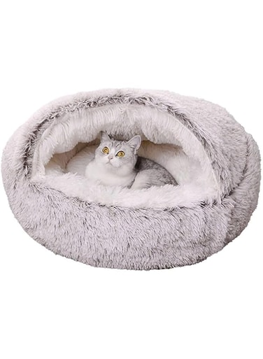 FCYOUO Cat Bed Pet Cave Bed with Anti-Slip Bottom,Washable Cozy Plush Pet Bed with Cat Cushion,Suitable for All Cats &amp; Small Dogs