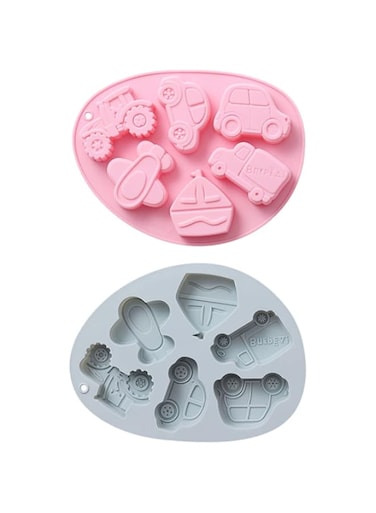 2pcs Silicone Baking Mold Car Tray for Kids Chocolate Candy Molds Chocolate Baking Tool Car Silicone Fondant Mold Cookie Cake Pan Kid Car Diy Cake Mold Biscuit Child Set Silica Gel