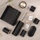 10 Piece Black Bamboo Plastic Bathroom Accessories Set