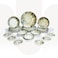 OZO 1202   36 Pcs Porcelain Dinner Set   Premium Turkish Dinnerware Set for 6 Persons with Tea Glasses &amp; Saucers