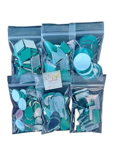 ArtSplash Big Sized craft Mirrors/Round/triangle/diamond/Oval/drop/rectangle/Mirror craft work/dot mandala/craft mirrors, mirror kit for art, art craft kit