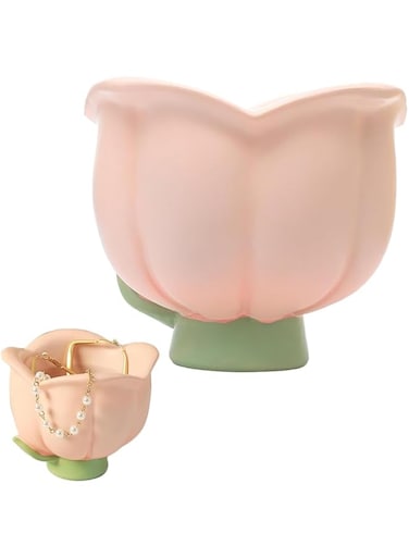 Tazweeq Tulip Flower Key Storage Box,Cartoon Multi-Functional Storage Box, Porch Key Storage Box, Room Decoration, Shelf, Home,Pink