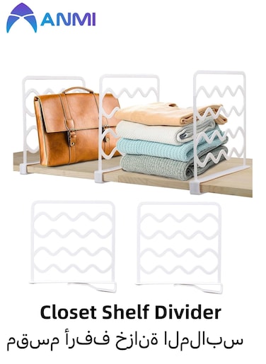 Closet Shelf Divider , Suitable For Kitchen Office Home ( White)