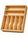 Umilife Rustic Natural Minimalist 7 Slot Bamboo Kitchen Drawer Organizer, Silverware Tray Holder, Non-Slip Feet, 13 Inch, 2.5 Inch Deep