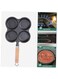 4 Hole Non-stick Egg Frying Pan,Pancake Pan,Versatile Breakfast Skillet with Shovel and Brush,with Heat-Resistant Handle,Scratch-Resistant and Wear-Resistant,for Eggs, Pancakes, Plett, Crepes,Suitable For Gas Stove and Induction Cooker