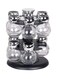 Bulb Shape Spice Jar With Storage Rack Set Clear/Silver 6x6x8.3centimeter