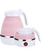 ELTERAZONE Foldable Electric Kettle, Portable Travel Kettle 0.6L Food Grade Silicone Electric Kettle for Camping Travel and Bedroom (Pink)
