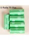 - The Pure Effect 75 Pcs Green Leak-Proof Dog Waste Bags (5 Rolls) &acirc;&euro;&ldquo; Strong Paw-Print Poop Bags, Easy-Tear &amp; Odor-Blocking, Heavy-Duty 2kg Capacity for Clean Outdoor Walks