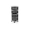 Rolling Storage Cart, Mobile Mesh Organiser with Wheels, White Metal Basket Tower for Kitchen