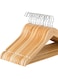 Zober Solid Wood Suit Hangers - 20 Pack - with Non Slip Bar and Precisely Cut Notches - 360 Degree Swivel Chrome Hook - Natural Finish Super Sturdy and Durable Wooden Hangers&hellip;