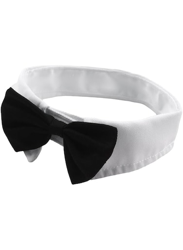 TORMEN Adjustable Pet Bow Tie Collar, Stylish Formal Neck Tie for Dogs and Cats - Enhance Your Pet's Look (Black, S)