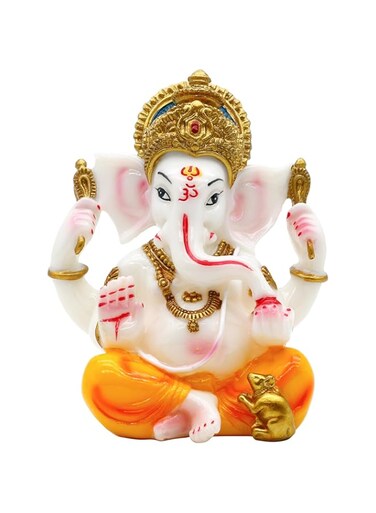 BangBangDa India God Lord Ganesh Statue - 5.5" H Ganesha Idol Figurine Murti Puja Collections Diwali Gifts Decor Hindu Mandir Temple Pooja Item