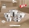 OZO 9 Pcs Stainless Steel Silver Non-stick and Non-toxic Cookware Set Made InTurkey   1144   Cooking pots or small medium and large casseroles with Lids and Frypan   Complete set, Dishwasher safe