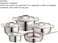OZO 9 Pcs Stainless Steel Silver Non-stick and Non-toxic Cookware Set Made InTurkey   1144   Cooking pots or small medium and large casseroles with Lids and Frypan   Complete set, Dishwasher safe