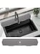 EORROE 30 Inch Sink Splash Guard, Large Size Kitchen Sink Splash Guard, Longer Silicone Faucet Handle Drip Catcher Tray for Kitchen Countertop, Bathroom, Farmhouse (Grey)