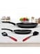 Rossetti Milano 4 Piece Made in Italy Quality Non-Stick Frying Pan Set includes 22cm Frying pan + 28cm Frypan + Regular Turner + Solid Turner Dishwasher Safe PFOA-free Metallic Black Cookware Set