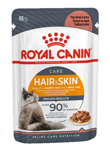 Royal Canin Feline Care Nutrition Hair &amp; Skin in Gravy Adult Wet Cat Food 85g