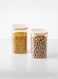 Set of 2- 1500ML Borosilicate Square Glass Storage Jar with Air tight Silicon Lid for Candy Cookie Rice Sugar Flour Pasta Nuts