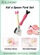 Kid's Spoon Fork Set Feeding Spoon Stainless Steel Eating Utensils BPA Free Tableware Dishwasher Safe Cartoon Reusable Travel Cutlery Set Portable Dinnerware for Boys &amp; Girls