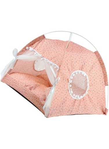 Rengu Indoor Pet Tent, Cute Dog Tent House, Washable, Removable for All Seasons (Pink)