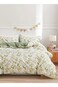 Home Queen size 6 piece: 1 Duvet cover - 200*230cm.; 1 Flat sheet - 230*250cm.; 4 Pillow covers - 50*75cm. bedding set a green floral print soft quality.
