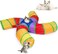 EGETOTA Cat Tunnel, 4 Way S Shape Collapsible Tube with Interactive Ball &amp; Storage Bag, Pet Toys for Small Pets, Cat, Puppy, Kitty, Kitten, Rabbit (Rainbow)