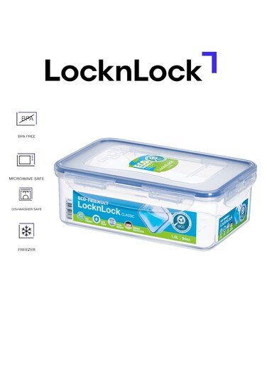 &amp; LOCK LocknLock Rectangular Food Storage Container 1L Airtight Leakproof Lid, BPA-Free, Microwave, Freezer &amp; Dishwasher Safe, Space-Saving Container for Meal Prep &amp; Leftovers
