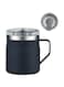 JZS Stainless Steel Insulated Coffee Mug, Double Wall Vacuum Insulated Coffee Cup with Handle and Lid(Dark Blue, 550ml)