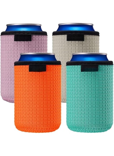 THE WHITE SHOP 12oz Standard Can Sleeves Insulators Sleeves Standard Can Covers 12OZ Beer Bottle Sleeves Coolers Holder Non-slip Neoprene Can Coolier Sleeves 4PC Pack