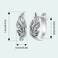 S925 Sterling Silver Oxidized Ear Buckle Wing Shape Earrings(SCE1795)