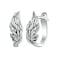 S925 Sterling Silver Oxidized Ear Buckle Wing Shape Earrings(SCE1795)