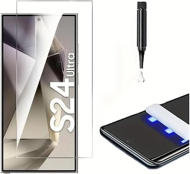 Samsung Galaxy S24 Ultra UV Tempered Glass Screen Protector, 3D Curved, Full Glue, Edge to Edge Coverage (*Attemtion Finger Print Not Supporting) (Galaxy S24 Ultra)