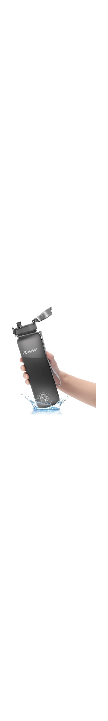 PROIRON Water Bottle 0.5L/1L Leak-Proof Drink Bottle BPA Free USA Tritan Material Gym Bottle with Protein Shaker, Flip Top Lid &amp; Removable Strainer for Fitness Cycling, Gym Camping Outdoor Sports