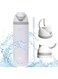 CLOUDFOUR Insulated Water Bottle, 304 Stainless Steel Leak-proof Double Wall Sports Bottle, BPA Free Spout Straw Dual Drinking Option, 24oz 710ml Vacuum Flask for Home, Office, School, Gym, Car WHITE
