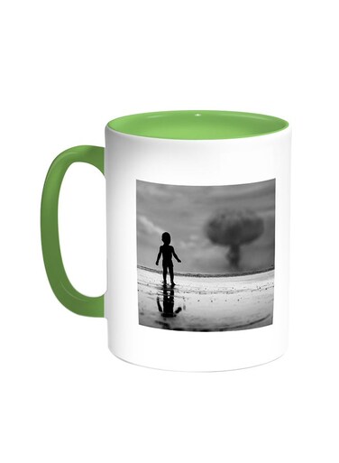 The Consequences Of Wars Printed Coffee Mug Green/White