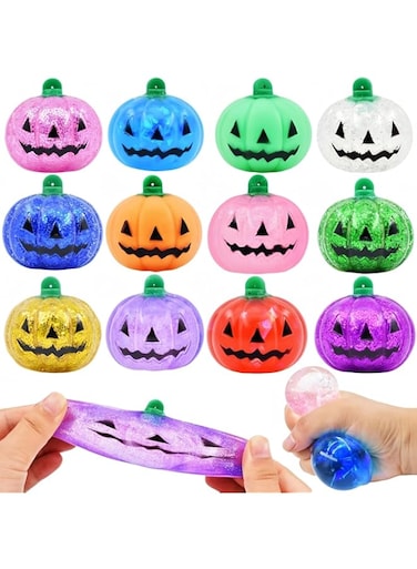 8 PCS Stress Relief Toys Stretch Figure Sensory Toy for Anxiety Reducer Play,Tension Relief for Adults &amp; Help for Autism &amp; ADHD,Party Favors,Goodie Bag Fillers,Birthday Day Gifts and Prize (Pumpkin)