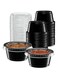 Vsell24&trade; 100PC 2 Ounce Plastic Disposable Portion Cup Containers with Lid Sauce Jello Shot Souffl&eacute; Sampling Cups Black