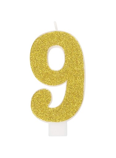 Unique Party 19969 Glitter Number 9 Birthday Candle