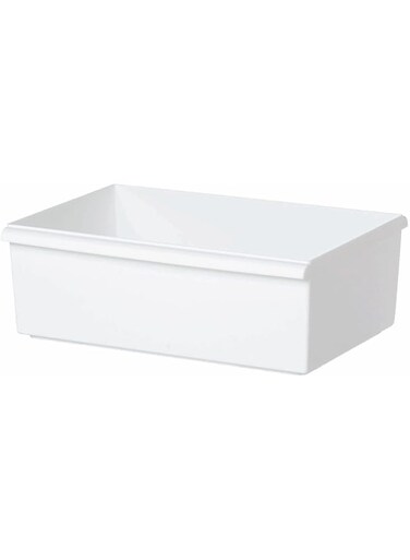Like-It Like It Wide Shallow Storage Container, 380 mm Width x 273 mm Depth x 130 mm Height, White
