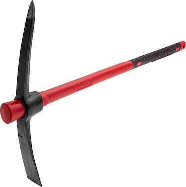 MTX heavy-Duty Pickaxe Mattock &ndash; 1500g Forged Steel Head with 900mm Shock-Absorbing Fiberglass Handle &amp; Non-Slip Rubber Grip &ndash; Professional Grade Digging Tool for Landscaping, Mining, and Trenching