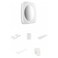 ALARQAM 5-Piece Bathroom Mirror Accessories Set &ndash; Soap Dish, Utility Glass, Shower Tray, Towel Rod, Tissue Roll Holder &ndash; Wall Mounted Complete Bathroom Kit
