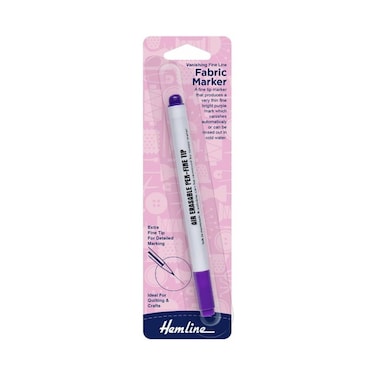 Hemline H296.F   Purple Vanishing Fabric Marker Fine Line Pen
