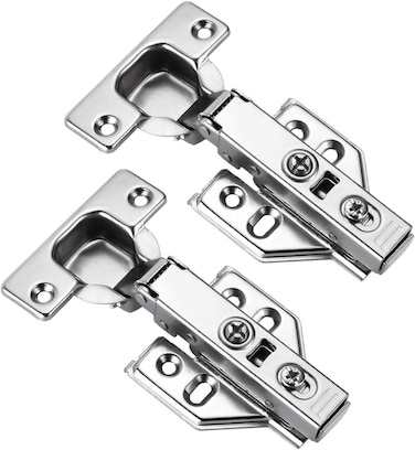 AL ARQAM 2pcs 110&deg; Frameless Cabinet Hinges, Full Overlay, Concealed, Nickel Plated