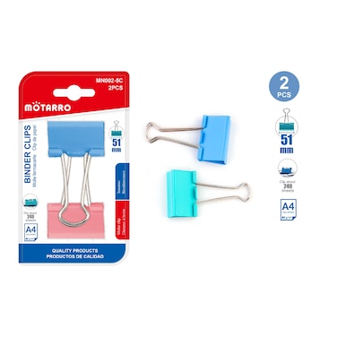 MOTARRO MN002-5C Binder Clips - Pack of 2