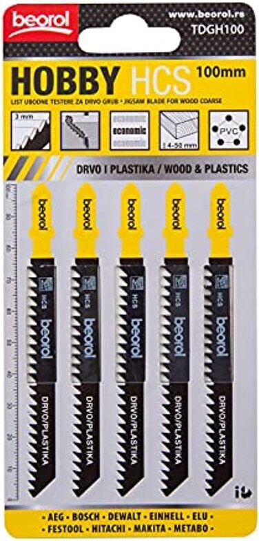 Beorol Jigsaw For Wood Hobby Coarse 100mm 5/1