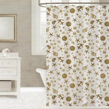 AL ARQAM Shower Curtain for Bathroom 178x183CM with 12 PCS Plastic Hooks